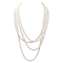 Very Long Pearl String Necklace fresh water Pearls 100 Inches Long Pearl Strand