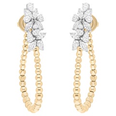 Orecchini di diamanti naturali a forma multipla da 1,80 carati SI/H Gioielli in oro bianco 14 carati