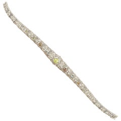 Unique Art Deco Natural Multi Color Diamond Bracelet