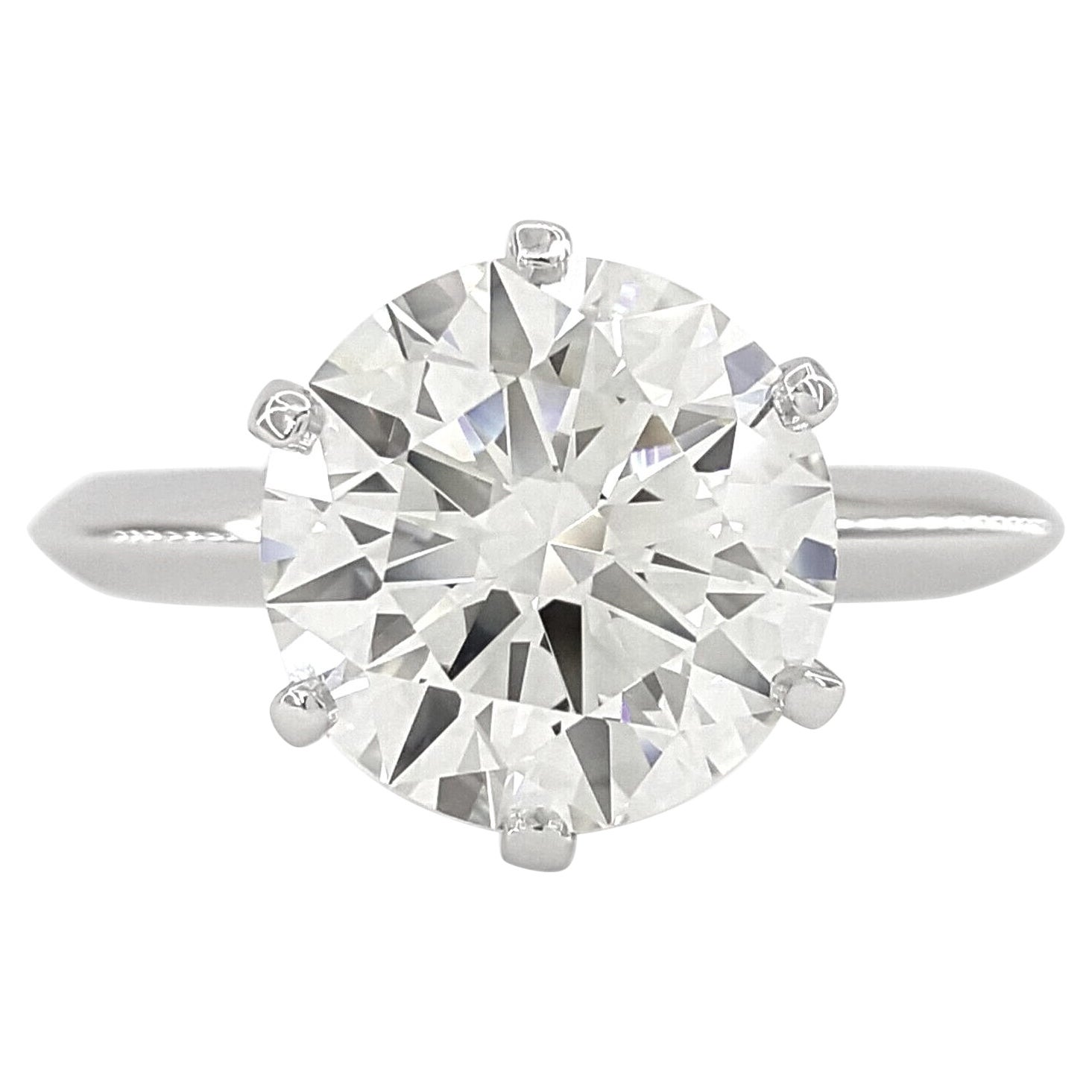 Tiffany & Co. 3.15 Carat Round Diamond Platinum Engagement Ring
