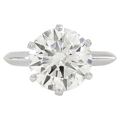 Tiffany & Co. 3.15 Carat Round Diamond Platinum Engagement Ring