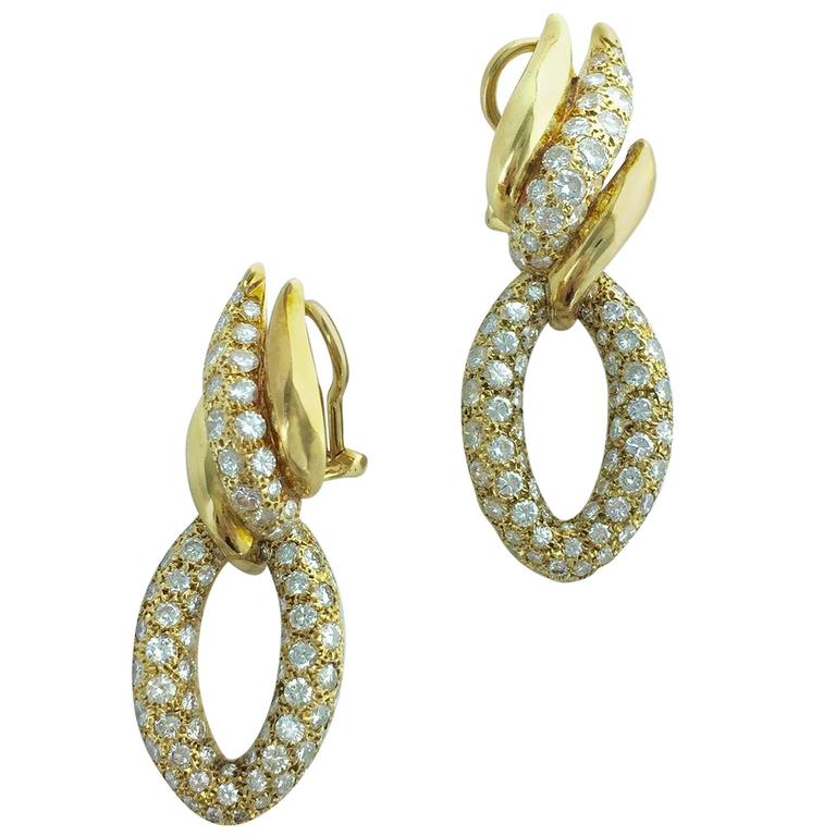 Antique Multi-Gemstone Gold Enamel Pendant Earrings at 1stdibs