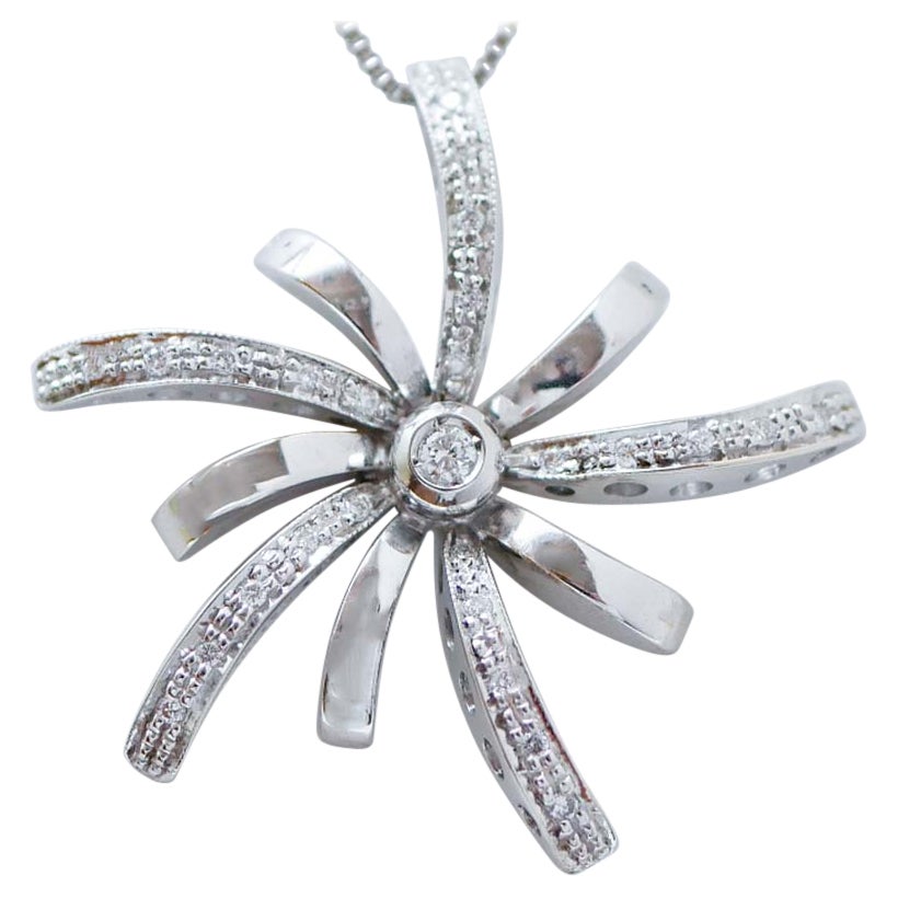 Diamonds, 18 Karat White Gold Pendant Necklace.