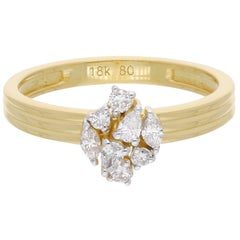 Reinheit HI Farbe birnenförmiger Marquise-Diamantring aus 18 Karat Gelbgold