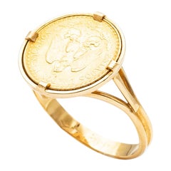Ring Münzen 2 Pesos Estados Unidos Mexicana Gelbgold 18 Karat