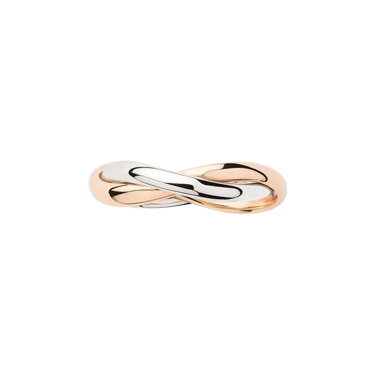 Poiray, Tresse Ring aus Roségold und Weißgold im Angebot