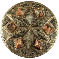 Antique Victorian Scottish Agate Brooch, circa 1860 Large Agate Star Brooch