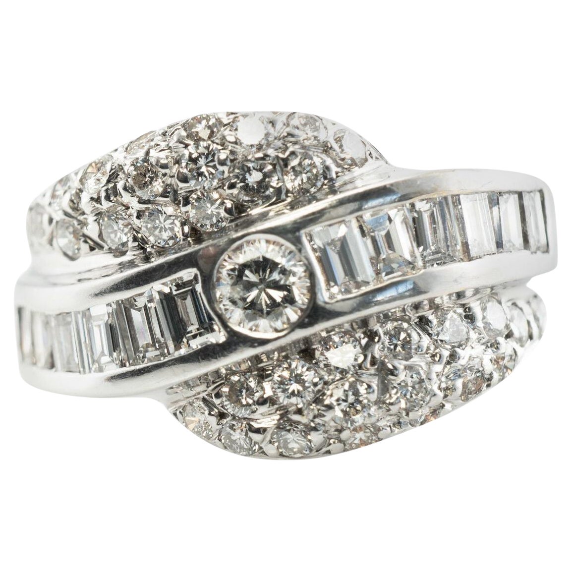 Anillo Diamante Natural Oro Blanco 14K 1.31 TDW