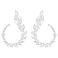 Natürliche 4,49 Karat SI/H Marquise-Diamant-Ohrringe 14 Karat Weißgold Schmuckschmuck