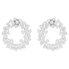 Natürliche 6,95 Karat SI/H runde Diamant-Ohrringe 14 Karat Weißgold feiner Schmuck