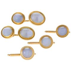 F. Walter Lawrence 1930's Art Deco Star Sapphire and Gold Dress Set