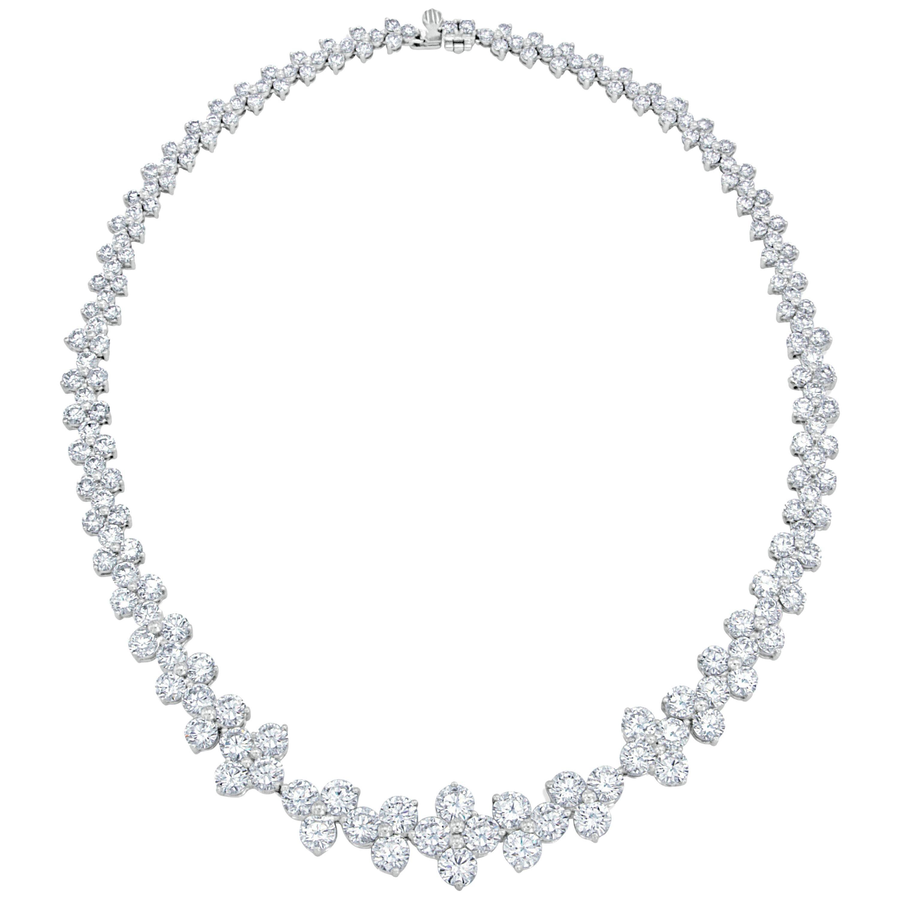 35.30 Carat Round Brilliant Cut Diamond Platinum Necklace For Sale