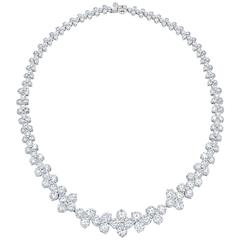 35.30 Carat Round Brilliant Cut Diamond Platinum Necklace