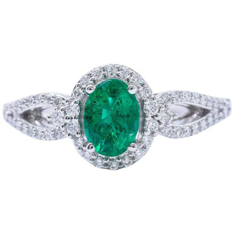 Emerald Cut Shape Tanzanite and Diamond Ring at 1stDibs | tanzanite ...