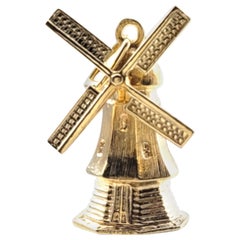 Breloque moulin à vent articulé en or jaune 14 carats n°20343