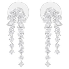 Pendientes de diamantes marquesa pera SI/H reales de 1,46 quilates Joyas de oro blanco de 14 quilates