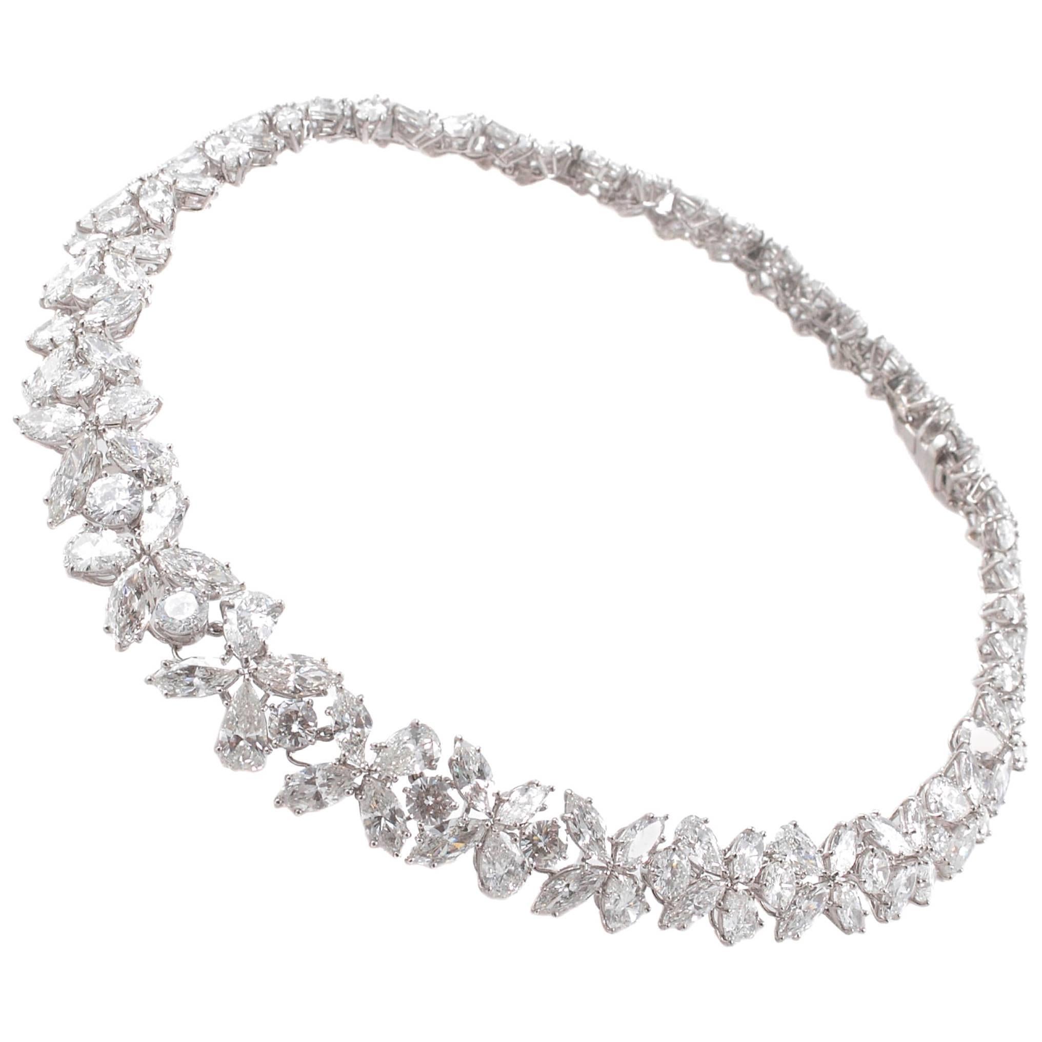 Magnificent 50.00 Carat Platinum Diamond Necklace