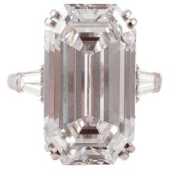 Stunning 12.01 Carat Diamond Platinum Ring by Harry Winston
