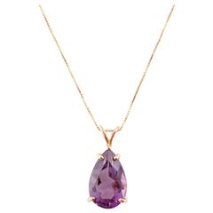 14 Karat Yellow Gold 5.60 Carat Amethyst Necklace