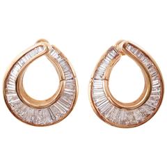 18 Karat Yellow Gold 8.60 Carat Diamond Earrings Vintage 18 Karat Yellow Gold 8.60 Carat Diamond Earrings