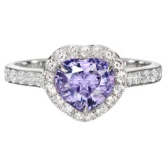 IGI 1,58 qt Anillo de compromiso de oro blanco de 14 quilates con espinela azul y diamantes