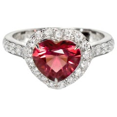 IGI 1,33 qt Anillo de compromiso de oro blanco de 14 quilates con espinela púrpura y diamantes