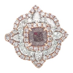 GIA Certified 1.01 Carat Cushion Cut Fancy Brownish Pink Diamond Engagement Ring