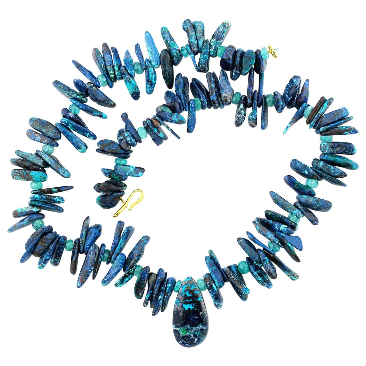 Magnificent Chrysocolla and Apatite Necklace