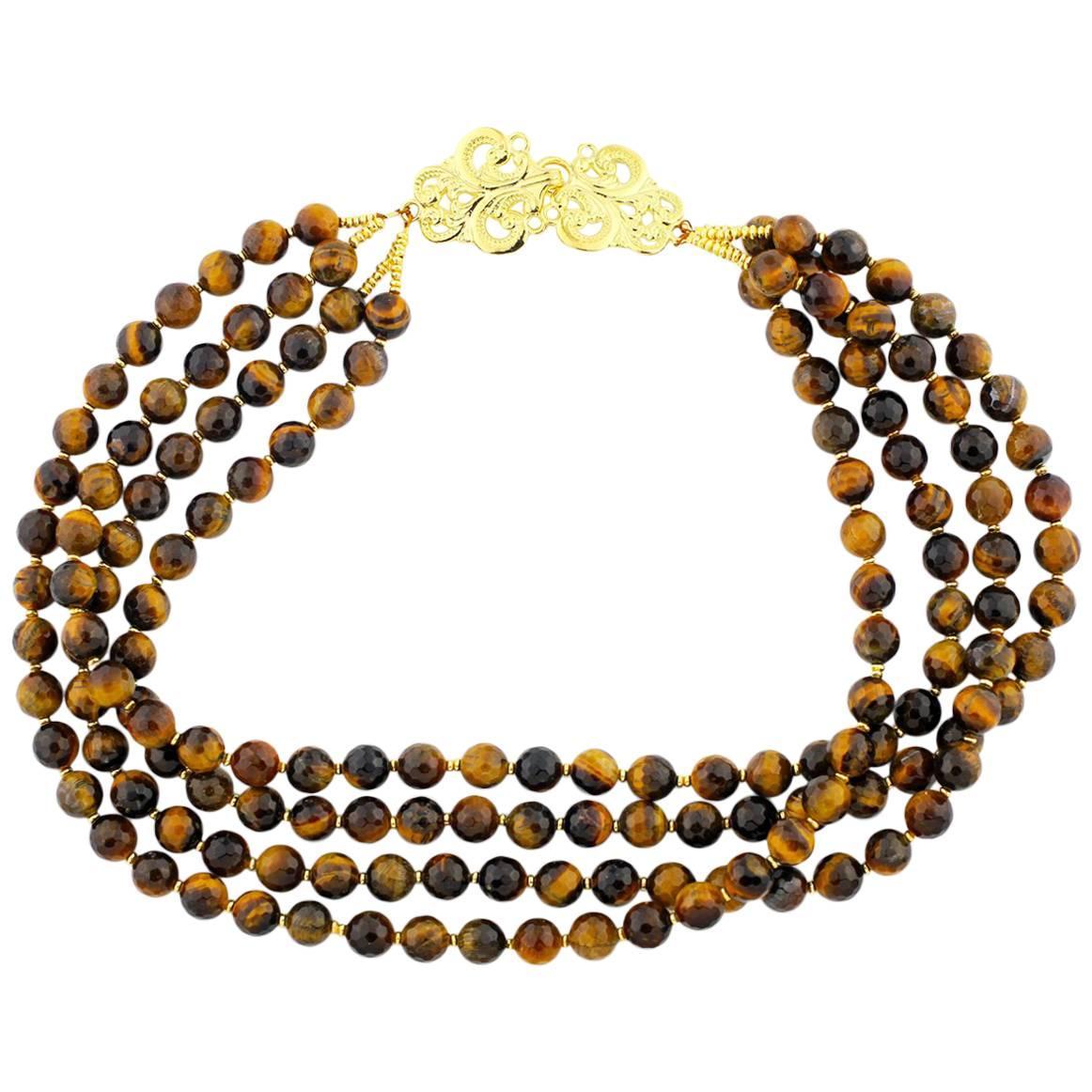 Tiger Eye and More Tiger Eye Necklace