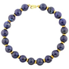 Glowing Natural Afghan Lapis Lazuli Necklace 10