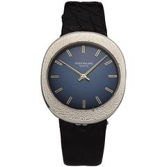 Patek Philippe Stainless Steel Blue Dial Wristwatch