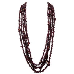 Garnets, Multi-Strands Necklace.
