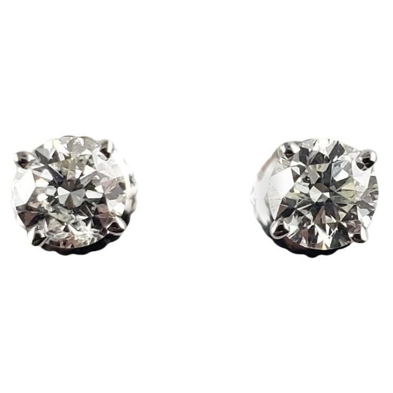 14 Karat White Gold Diamond Stud Earrings #14779