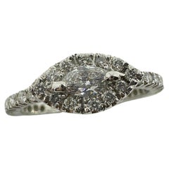 18k White Gold East-West Marquise Cut Diamond Ring