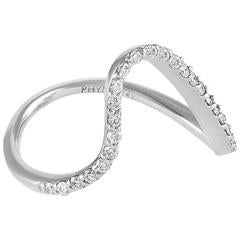 Paige Novick Diamond Pavé Curved White Gold Single Band Ring