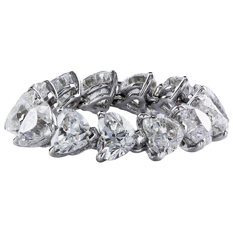 5.36 Carat Heart Shape Diamond Flexible Eternity Wedding Band For Sale ...