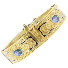 18 Karat Swiss Antique Enamel Bracelet