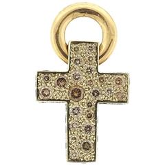 Pomellato Sabbia Gold Fancy Diamond Cross Pendant