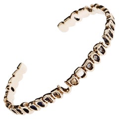 Memento Mori Style Cuff Bracelet Teeth White Diamond