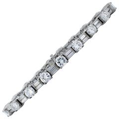 12.00 Carat Diamond Platinum Line Bracelet