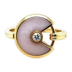 Anillo Cartier Amulette De Cartier Oro Rosa Diamante Cuarzo Rosa