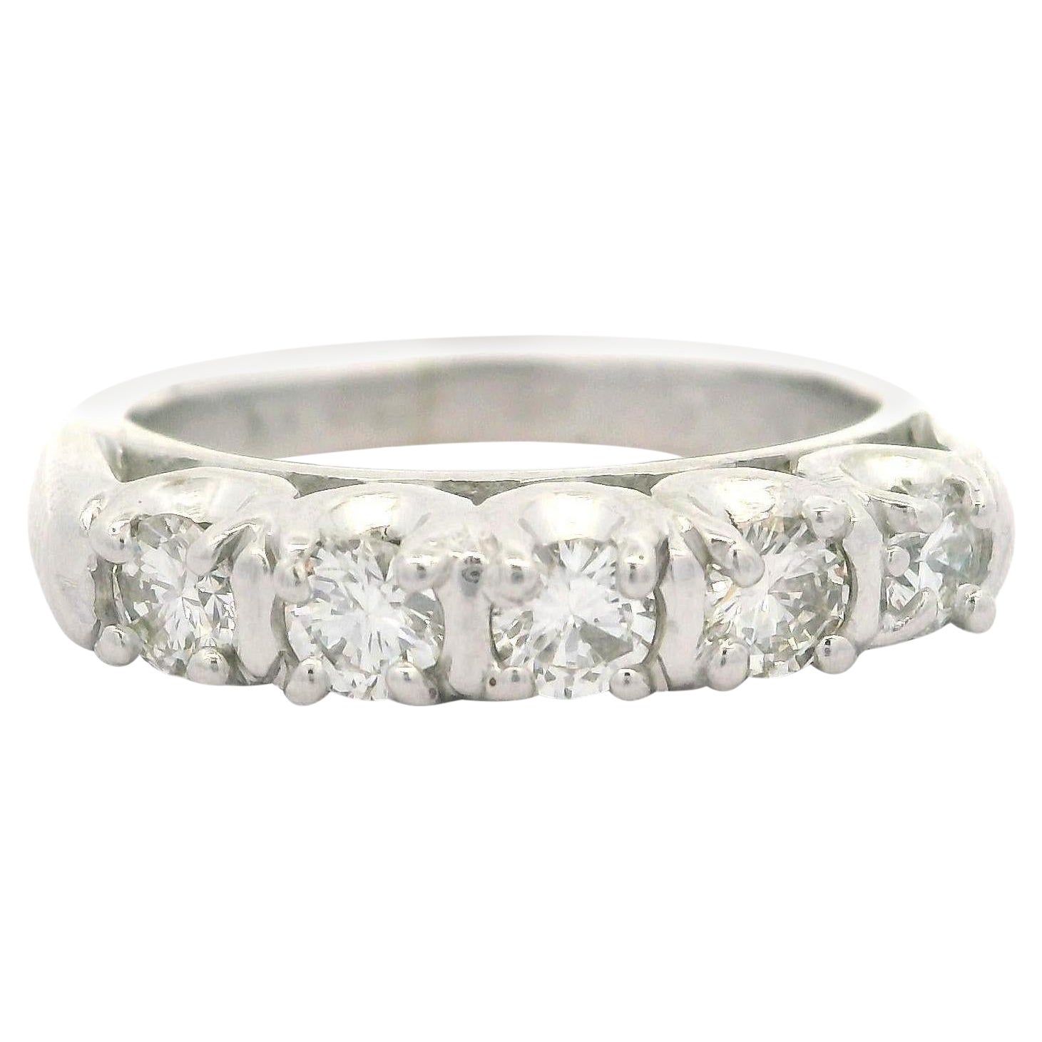 Vintage Classic 14k White Gold 0.45ctw Diamond Wedding Band Ring