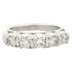 Vintage Classic 14k White Gold 0.45ctw Diamond Wedding Band Ring