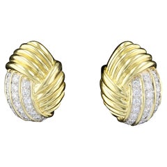 5ct Diamond and 18k Gold Knot Earrings
