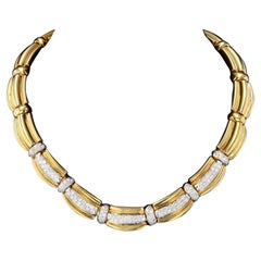 Solid 18k Gold Necklace with 131 Diamonds