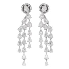 Orecchini con diamanti a pera da 2,75 carati SI Clarity HI Color 14 Karat White Gold