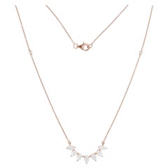 1,49 Karat SI/H Birnen-Marquise-Diamant-Anhänger-Halskette 14k Roségold Schmuck