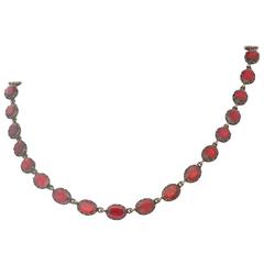 1840s Gold and Garnet Victorian Riviere Necklace