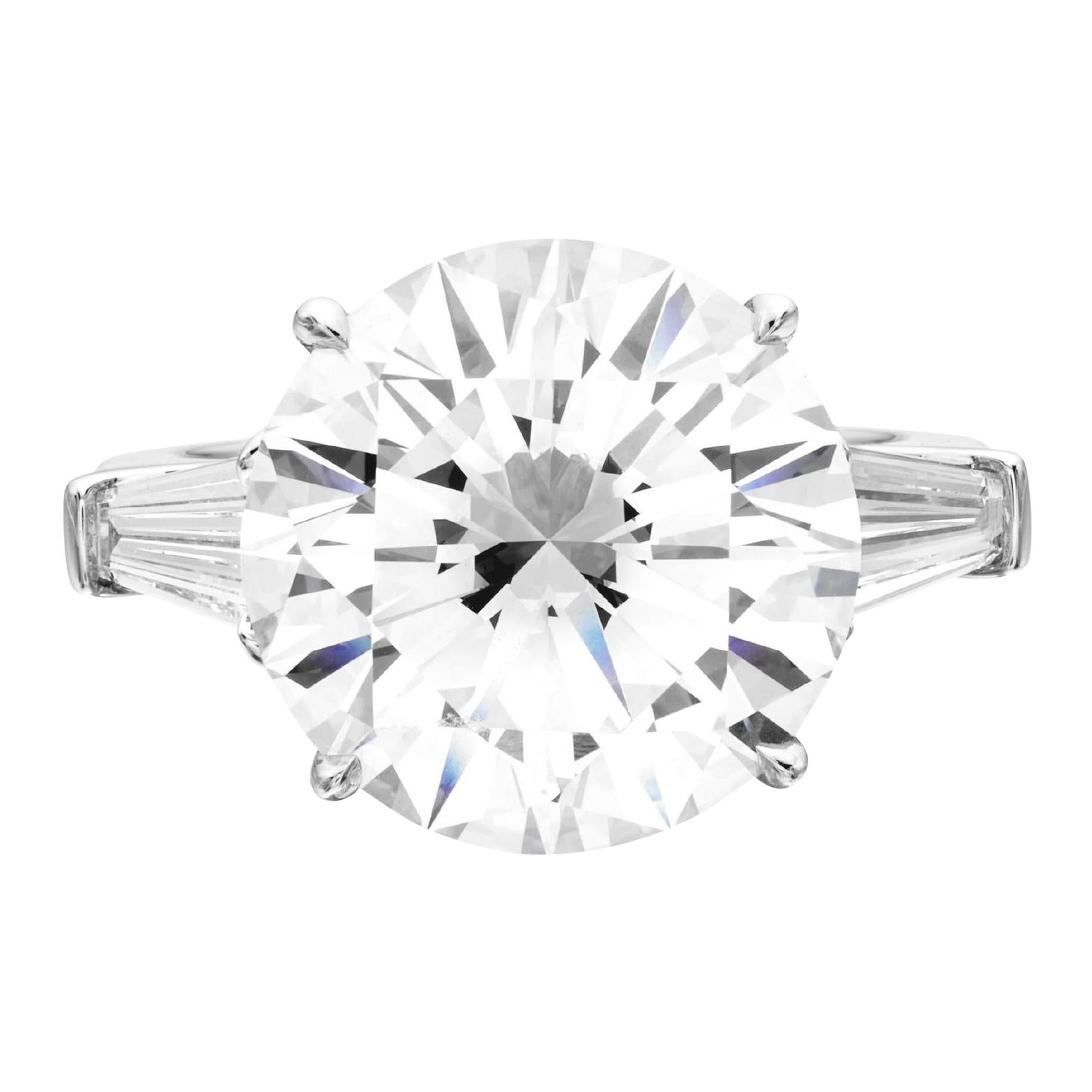 GIA Certified 5 Carat Round Cut D Color VVS2 Diamond Platinum Engagement Ring
