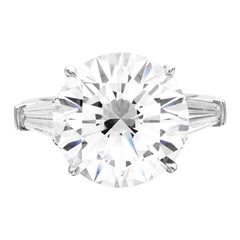 GIA Certified 5 Carat Round Cut D Color VVS2 Diamond Platinum Engagement Ring